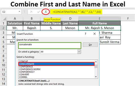 How To Combine First And Last Name In Excel Formula Printable Templates