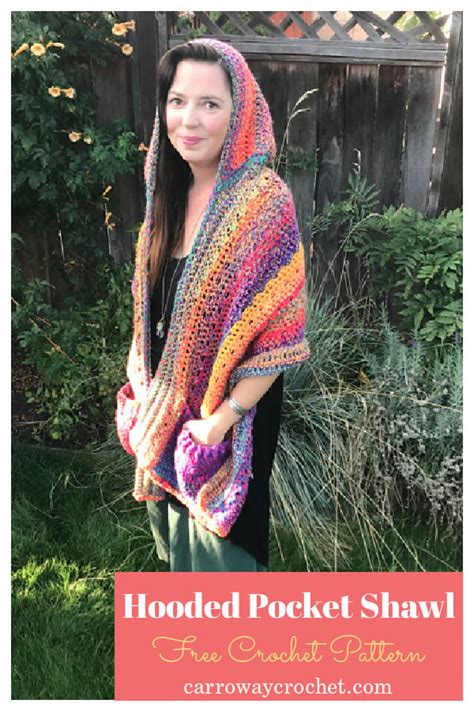 8 Hooded Pocket Shawl Crochet Patterns