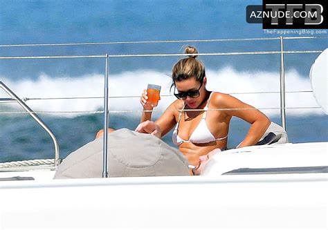 Montana Brown Sexy Seen Showing Off Her Toned Beach Body In A White Bikini At The Catamaran