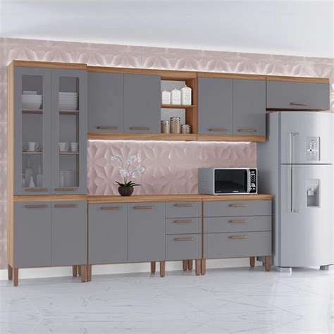 Cozinha Completa Modulada Tuboarte Gata Mdf Balc Es