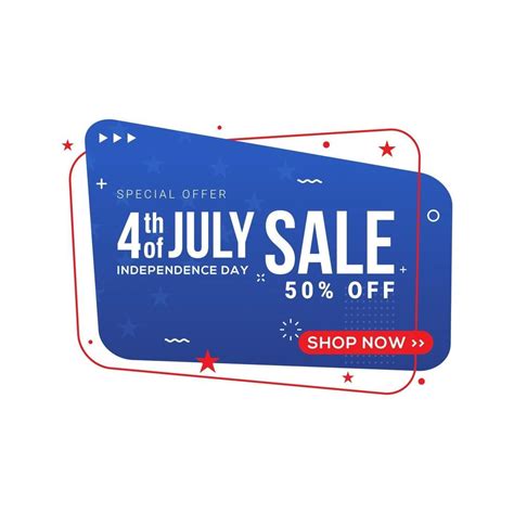 Fourth Of July Usa Independence Day Sale Banner With Abstract Liquid