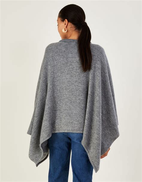 Metallic Poncho Grey