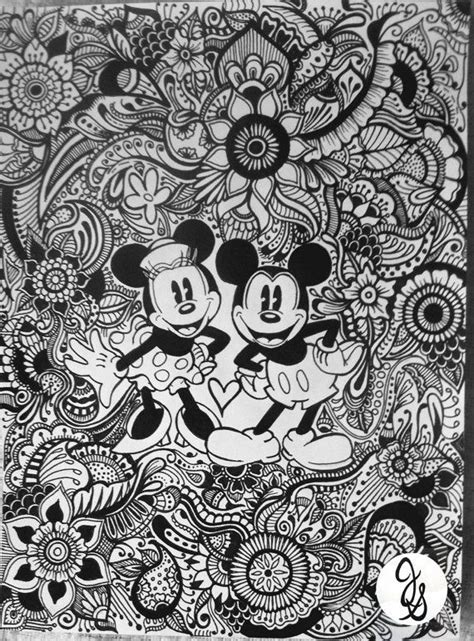 Mickey And Minnie Design Mandalas Disney Dibujos Para Pour Coloriage