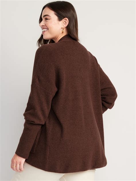 Waffle Knit Open Front Cardigan Old Navy