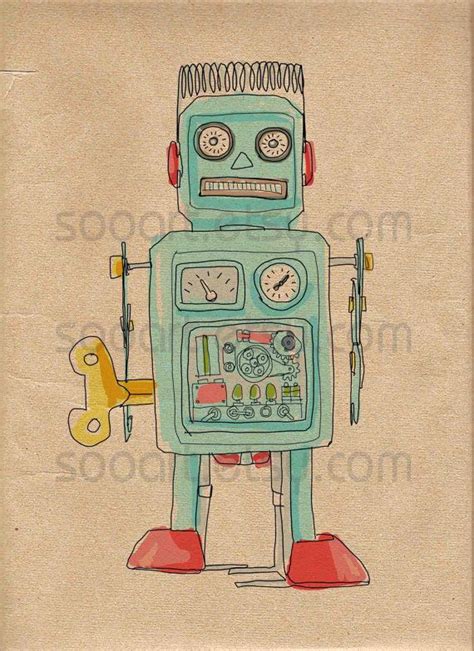 Retro Robot Drawing At Explore Collection Of Retro