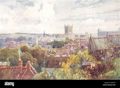 Cambridge Castle Hill Antique Print 1907 Stock Photo Alamy