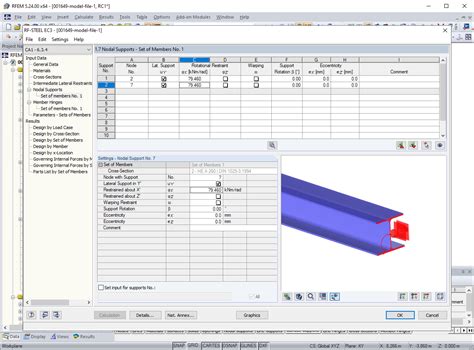 Entering Nodal Supports To Determine The Critical Load Factor