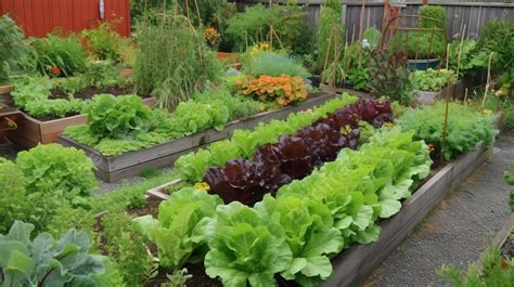 Large Backyard Garden With Vegetables Growing In Different Containers Background, Vegetable ...