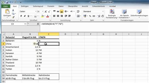 Excel 2010 Verschachtelte Wenn Funktion Einsetzen YouTube