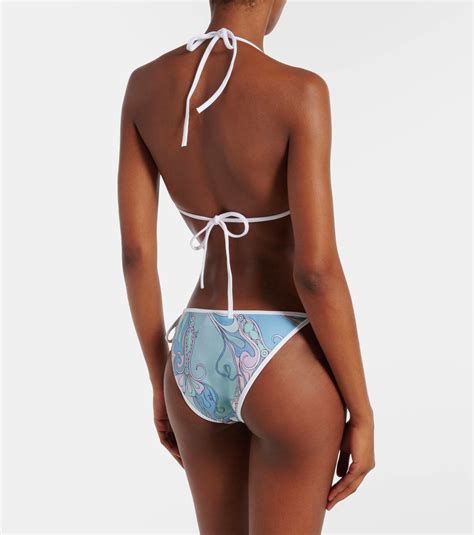 Pucci Printed Triangle Bikini Top Emilio Pucci
