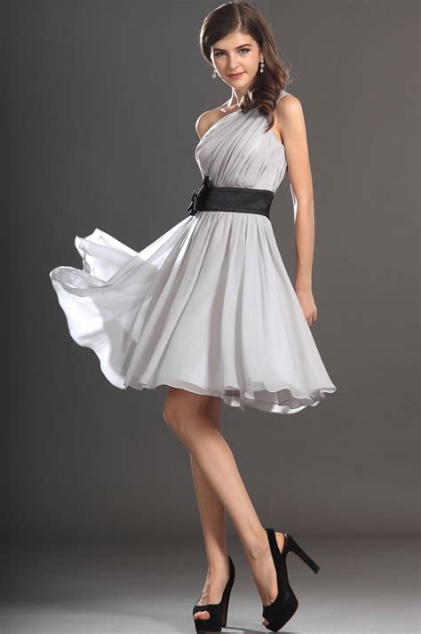 New Gorgeous One Shoulder Light Grey Cocktail Dress Party Dress