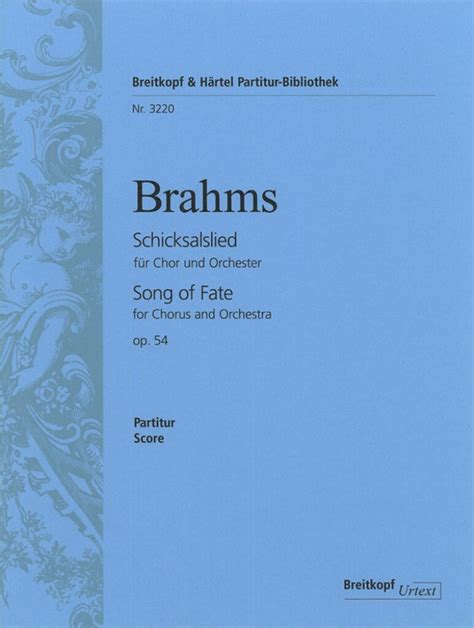 Brahms Johannes SCHICKSALSLIED OP 54 Conducteur