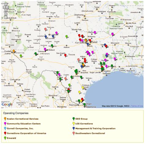 Map Of Texas State Prisons United States Map