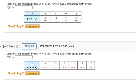 Solved Calculate The Expected Value Of X E X For The Chegg