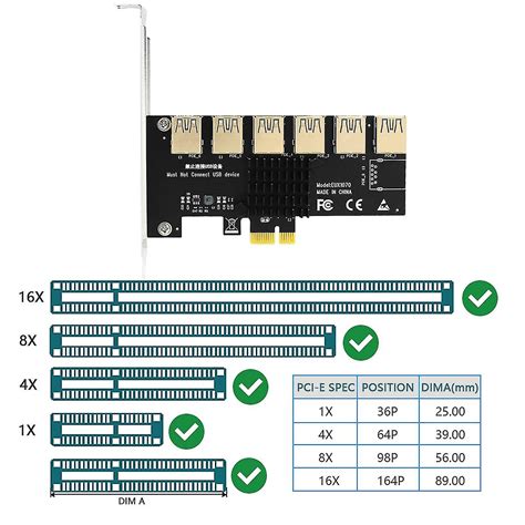 Pcie Adapter Pci For 1x To 16x Expans Riser 1 To 6 Usb3 0 Plier Fruugo DE