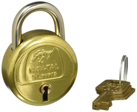 Godrej Locks Navtal 5 Levers Brass Padlock With 3 Keys Brass Amazon