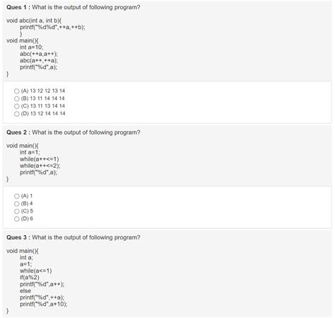 Solved Ques What Is The Output Of Following Program Chegg