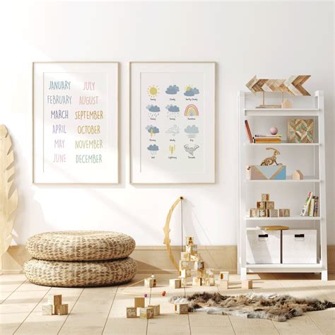 Playroom Decor Educational Prints Playroom Wall Art 2 Print Etsy