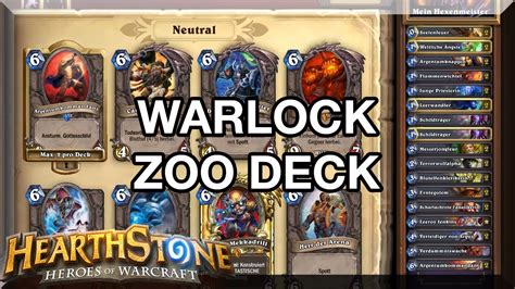 Hearthstone Warlock Zoo Deck Guide Germanhd Youtube