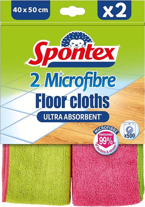 Spontex Microfibre Pavimenti Panni Pavimenti Rosa Verde Unit