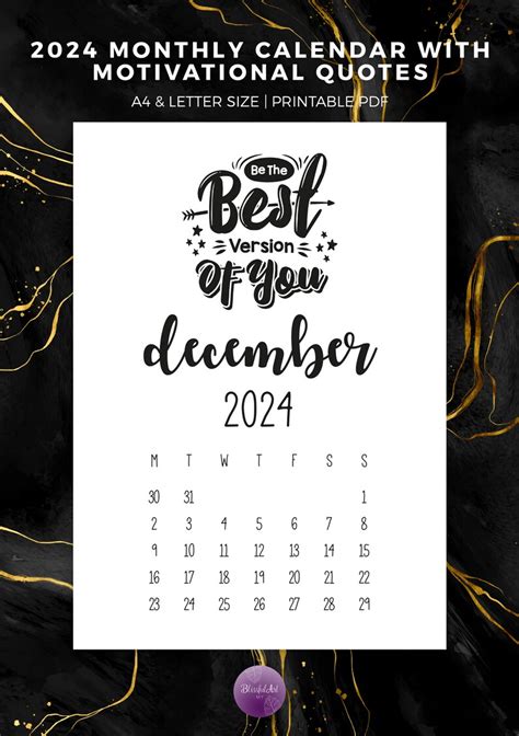 Printable Motivational Quotes Calendar Monthly Calendar