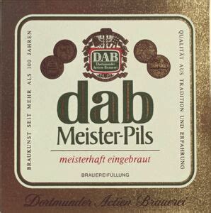 Drink Label Dab Meister Pils Dortmunder Actien Brauerei Germany