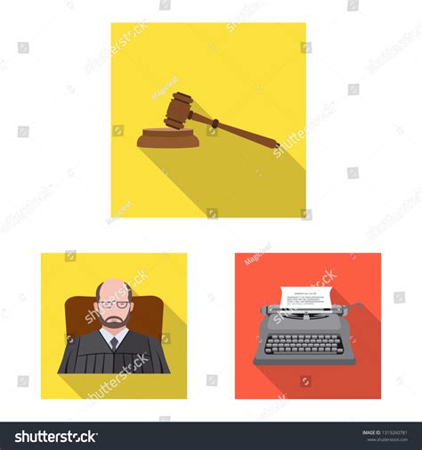 Vector Illustration Law Lawyer Sign Collection Stock Vector Royalty