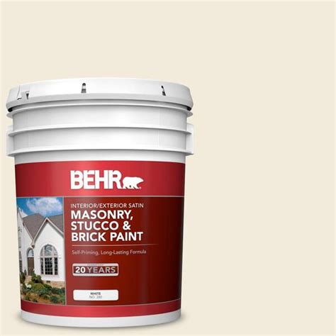 BEHR 5 Gal PPU7 13 Coastal Beige Satin Interior Exterior Masonry