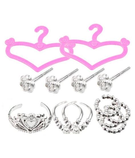 Accessories For Barbie Doll Set Of Fashion Jewelry Necklace Earring Bowknot Crown Accessory