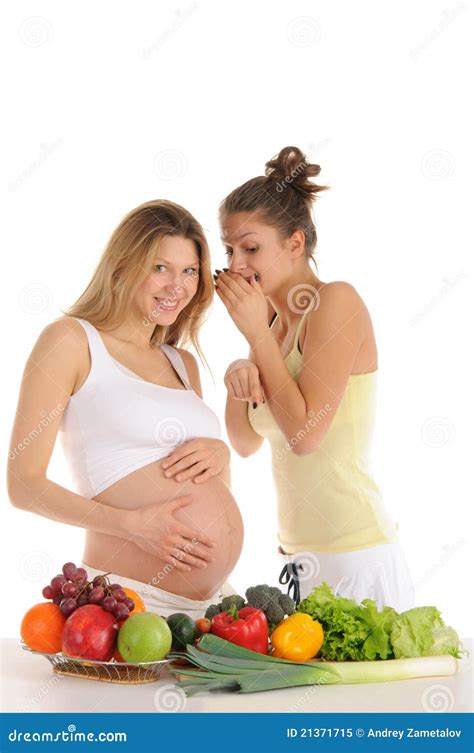 Two Gay Girlfriends With Fruits And Vegetables Stock Image Image Of Accord Apple