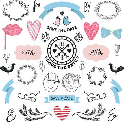 Vector Hand Drawn Doodle Love Collection Illustration Sketchy Icons