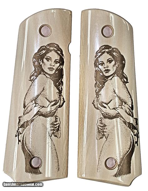 Colt Real Ivory Grips With Laser Engraved Naked Lady