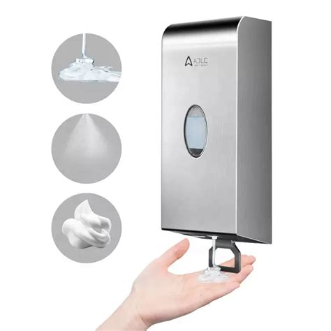 Aolq Custom Logo 1000ml Stainless Steel Soap Dispenser Holder Bathroom Washroom Office Stainless