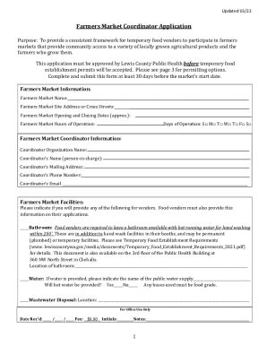 Fillable Online Farmers Market Vendor Application Fax Email Print