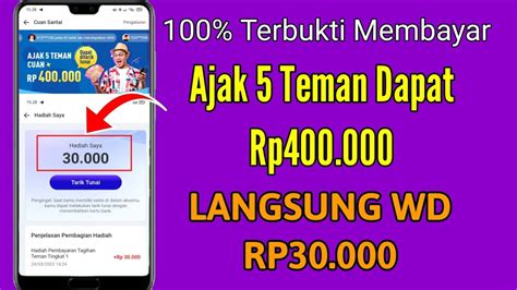 Ajak 5 Teman Dapat 400K 60K REF EVENT APLIKASI PENGHASIL UANG