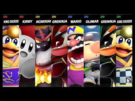 King Dedede And Kirby VS Incineroar And Greninja VS Wario And Olimar VS