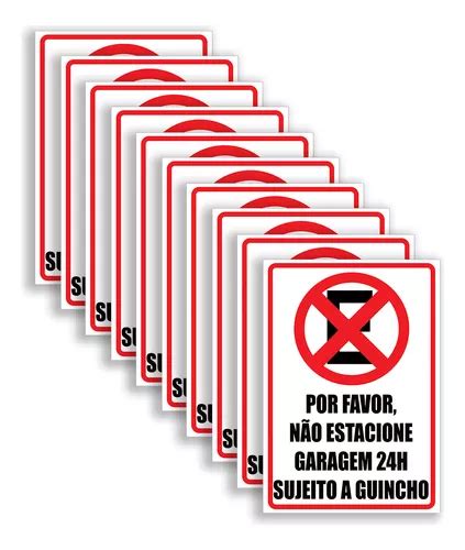 10 Placas De Sinalização Em Pvc Informativa Não Estacione Frete grátis