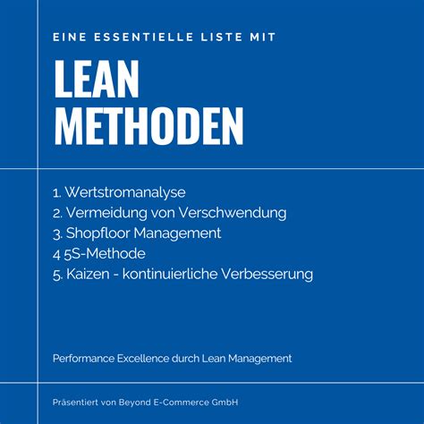 Lean Management Leitfaden für Handel und E Commerce 5 Lean Methoden