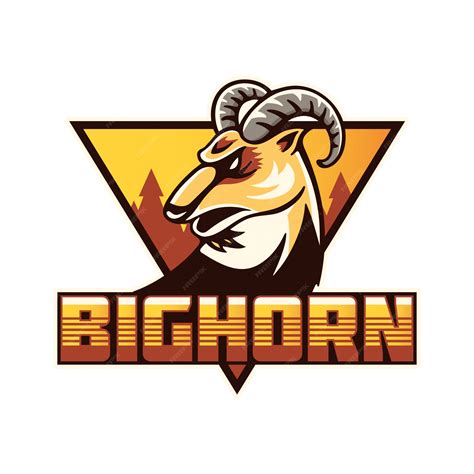 Premium Vector Modern Bighorn Sports Team Logo Badge Illustration