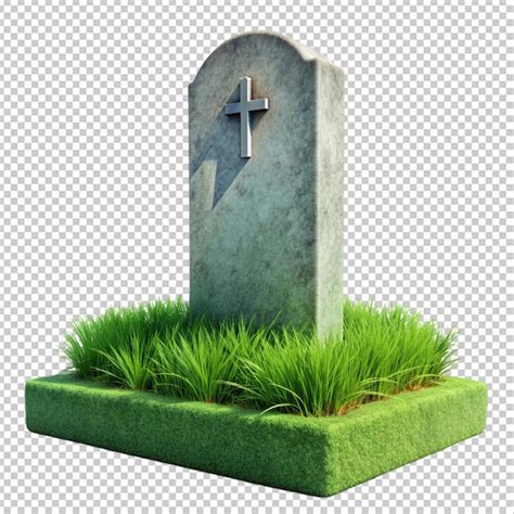 Grave With Green Grass And Stone Marker Transparent Background