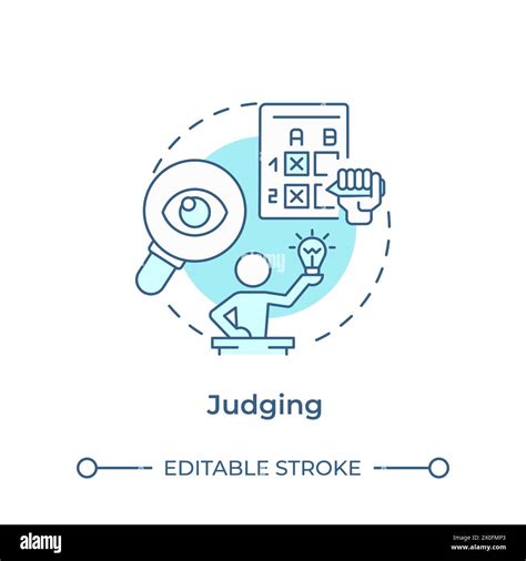 Judging Soft Blue Concept Icon Stock Vector Image And Art Alamy