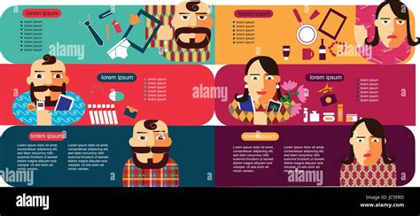 Customer Profile Infographic Vector Template Men And Women With