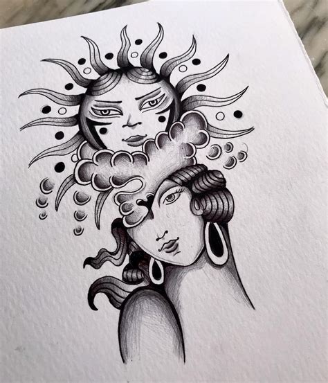 Traditional Flash, Traditional Tattoos, Blackwork, Classic Tattoo, Sun ...