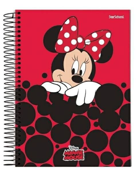 Caderno De Desenho Minnie 10 Materias 160 Folhas Capa Dura Item De