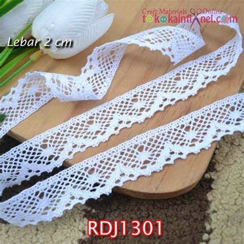 Jual Renda Kait Putih RDJ1301 Lebar 2 Cm 1 Elips Per Meter Shopee