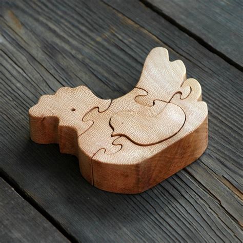 Wooden Chicken Puzzle - Hand & Fairmade Home Decoration - by SiRo