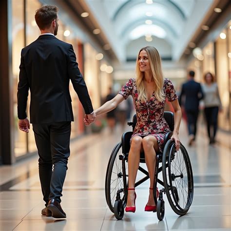 Glamorous Paraplegic Woman In Shopping Mall Stable Diffusion Online