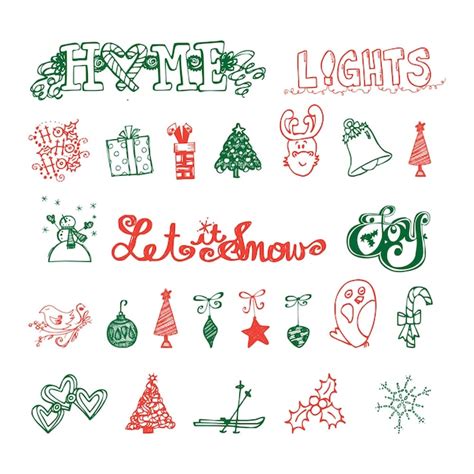 Premium Vector Christmas Element Collection Set Of Christmas Elements