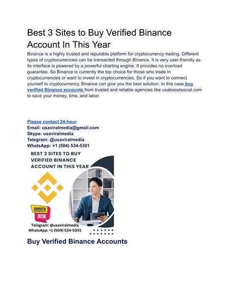 PPT Best 3 Sites To Buy Verified Binance Account In This Year