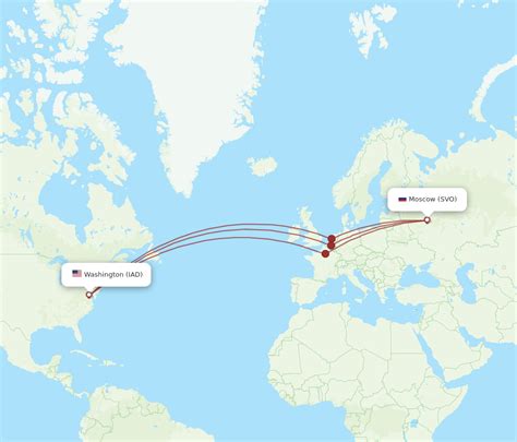 All Flight Routes From Dulles To Moscow Iad To Svo Flight Routes